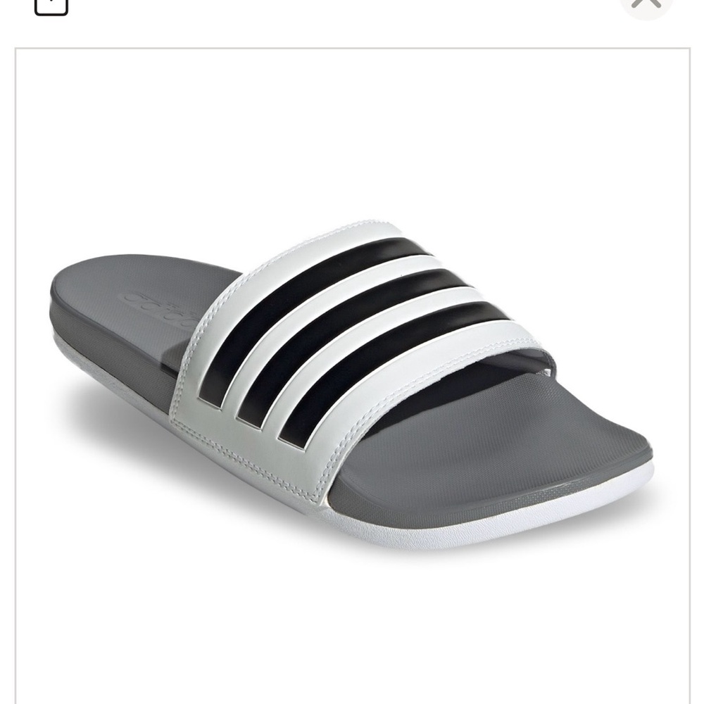 Adidas Black and White Adilette Comfort Slides
